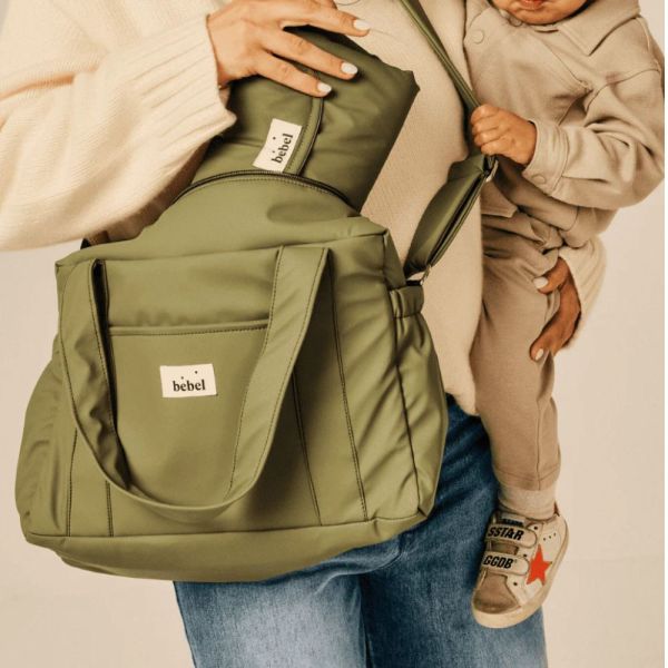Sac à langer compact Middle imperméable multi-poches poussette Kaki