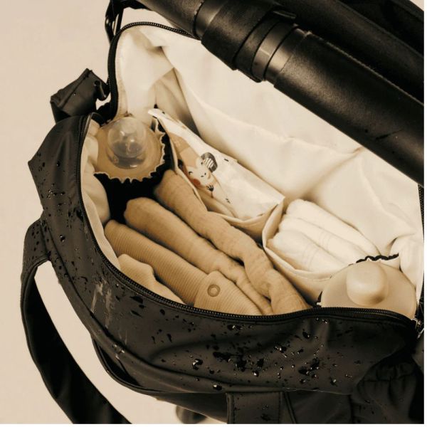 Sac à langer compact Middle imperméable multi-poches poussette Noir