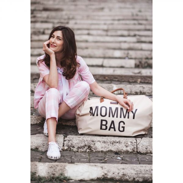 Sac à langer Mommy bag écru + lot de 2 langes 120cm Brique Terrazzo + coffret zéro.zéro biberon 180ml + sucette 2mois
