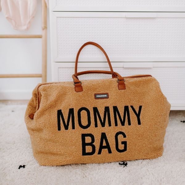 Sac à langer Mommy bag teddy beige + lot de 2 langes 120cm Brique et Terrazzo + coffret zéro.zéro biberon 180ml + sucette 2mois