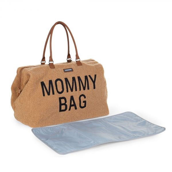 Sac à langer Mommy bag teddy beige + lot de 2 langes 120cm Brique et Terrazzo + coffret zéro.zéro biberon 180ml + sucette 2mois