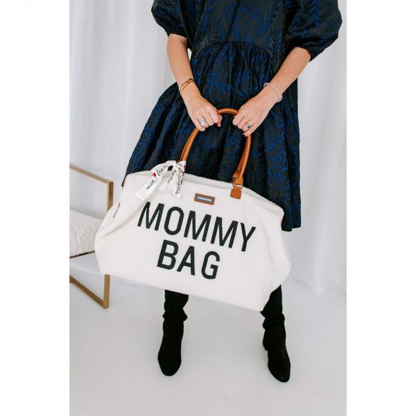 Sac à langer Mommy bag teddy écru + lot de 2 langes 120cm Gris Mirage et  Jungle + coffret zéro.zéro biberon 180ml + sucette 2mois