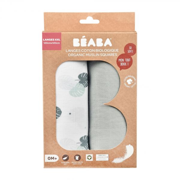 Sac à langer Mommy bag teddy écru + lot de 2 langes 120cm Gris Mirage et  Jungle + coffret zéro.zéro biberon 180ml + sucette 2mois