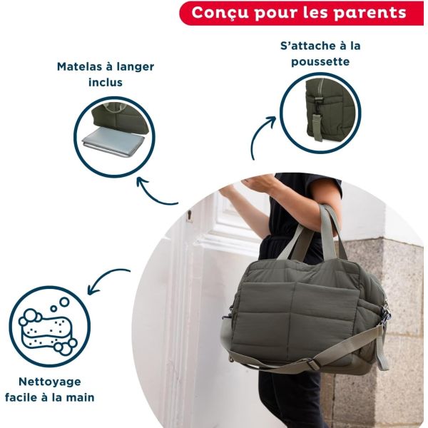 Sac à langer Pluméa Vert kaki
