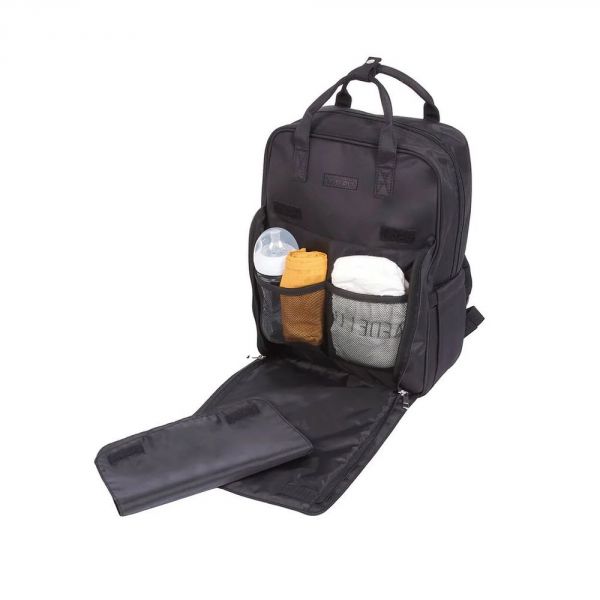 Sac à dos à langer matelassé Noir
