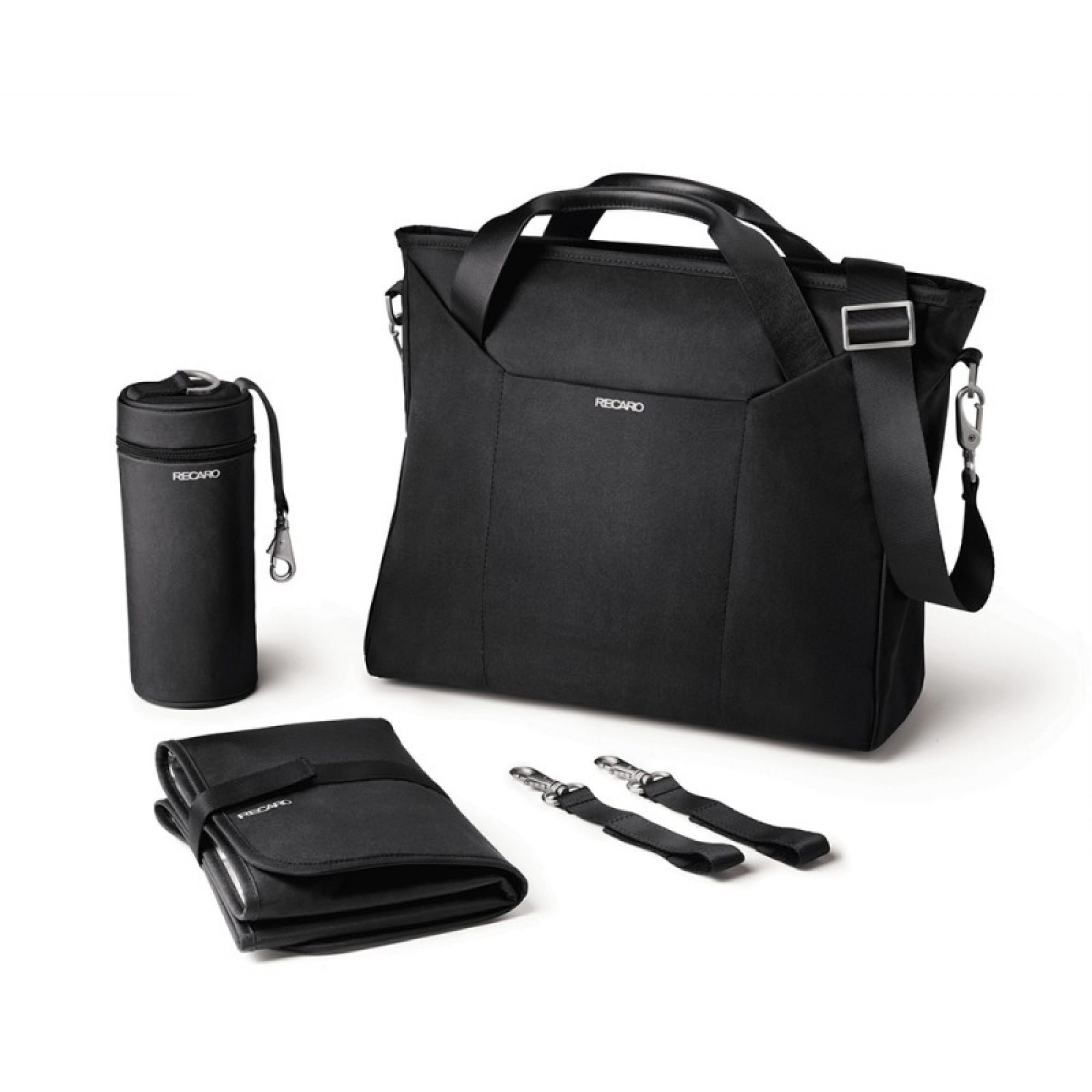 PFLYPF Sac à Langer Noir 3 Pièces, Sac à Langer Avec Double