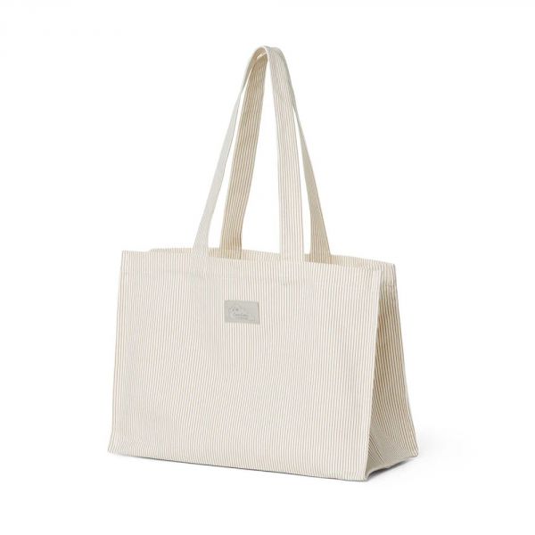 Sac cabas en toile Rayures Classiques Camel