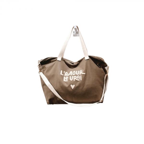 Sac cabas L'amour le vrai taupe