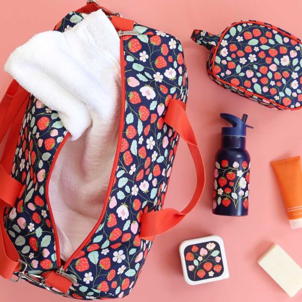 Sac de voyage enfant avec bandoulière Fraises