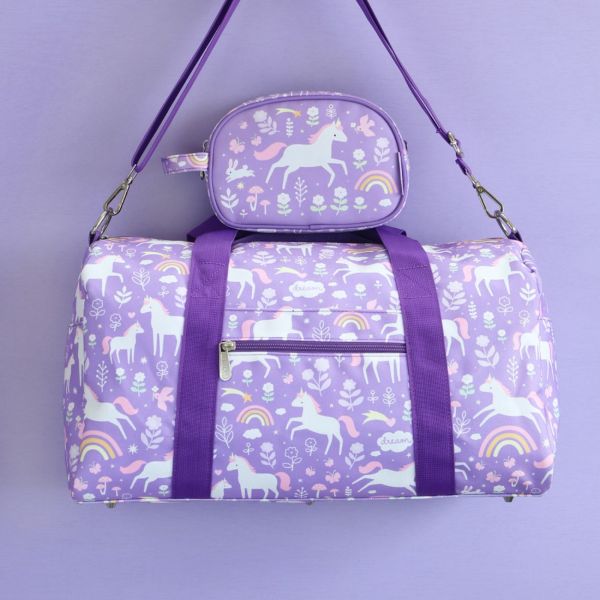 Sac de voyage enfant avec bandoulière Rêves de licorne