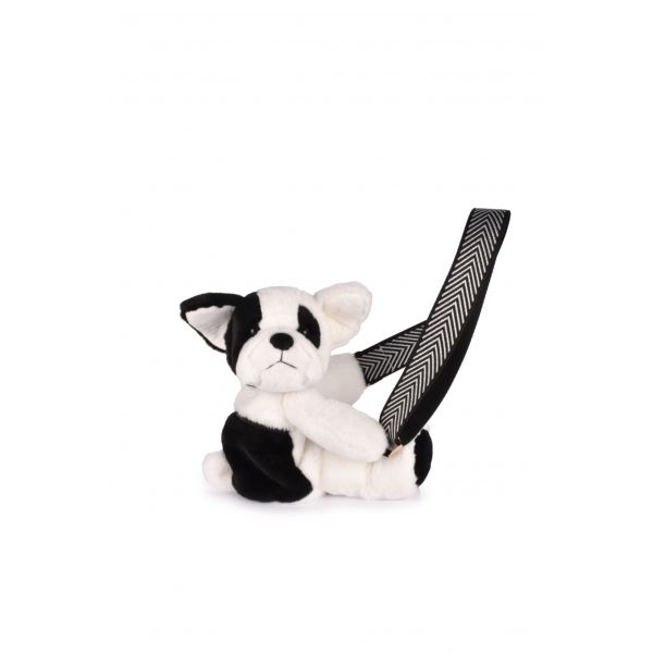 Sac bandoulière Chien en peluche 30 cm Black & white