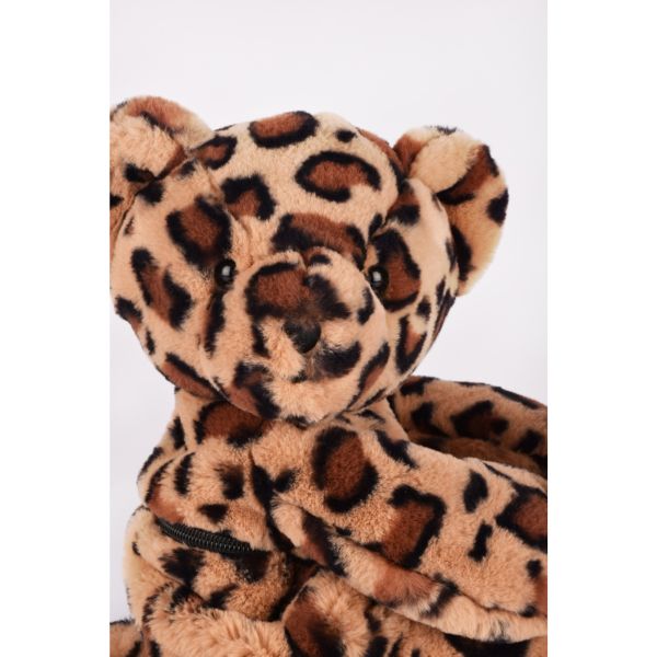Sac bandoulière Ours en peluche 30 cm Léopard