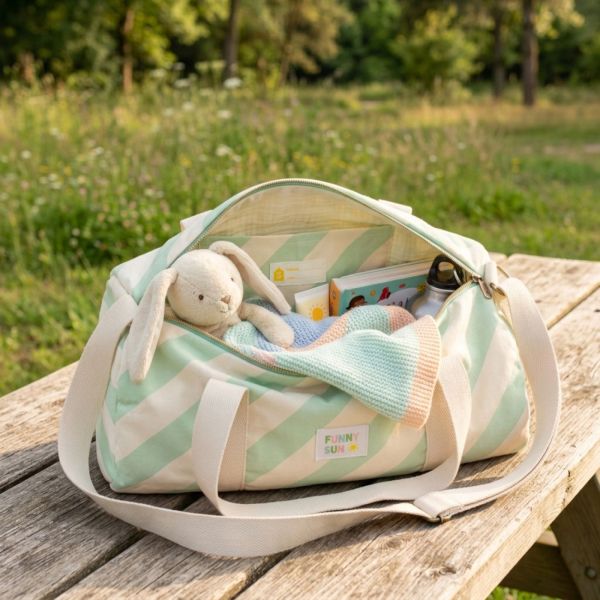 Sac de voyage enfant Pop Rayure verte