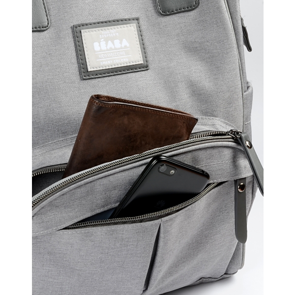Sac à langer à dos Wellington gris chiné