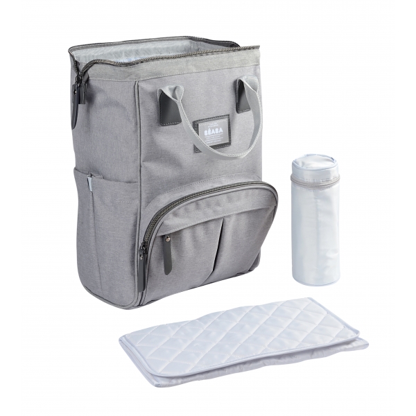 Sac à langer à dos Wellington gris chiné