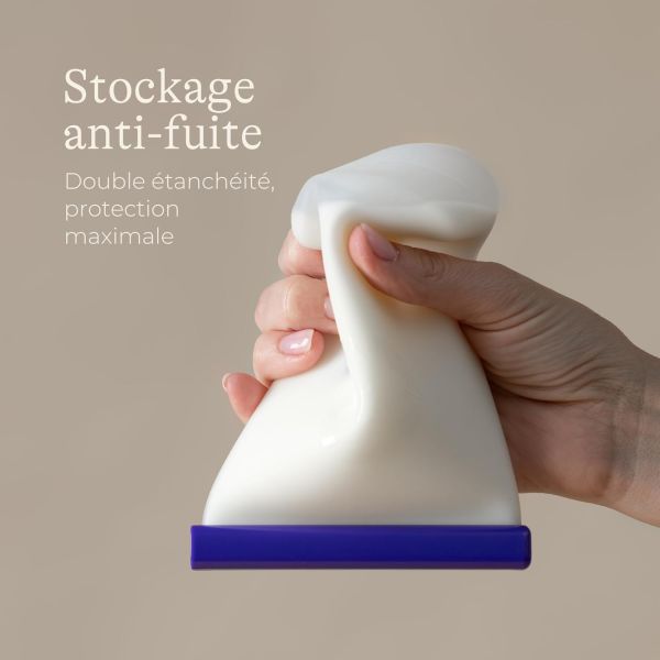 Lot de 5 sachets de conservation de lait maternel en silicone réutilisable
