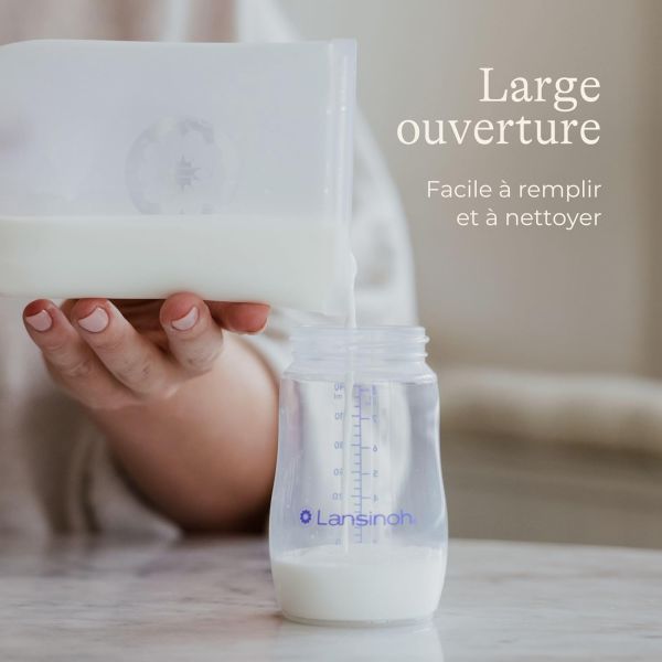 Lot de 5 sachets de conservation de lait maternel en silicone réutilisable