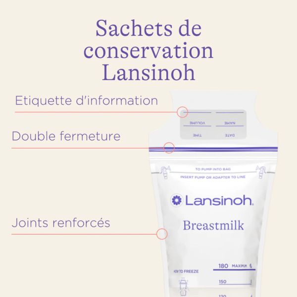 Lot de 25 sachets de conservation de lait maternel