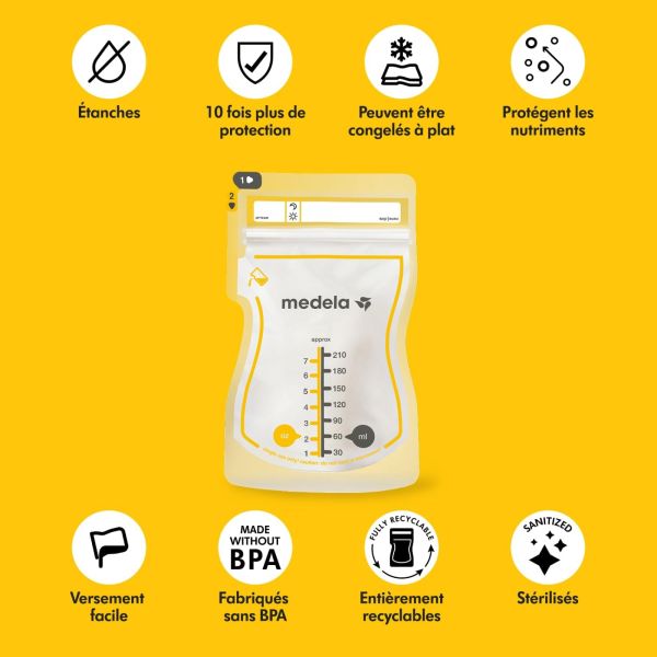 Sachets de conservation pour lait maternel 