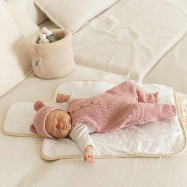 Salopette maille Vieux rose 1-3 mois