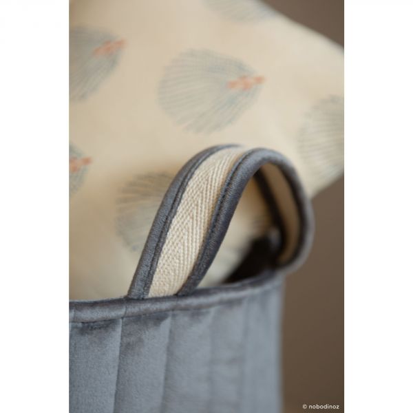 Panier de rangement jouets Savanna Velvet Slate Grey