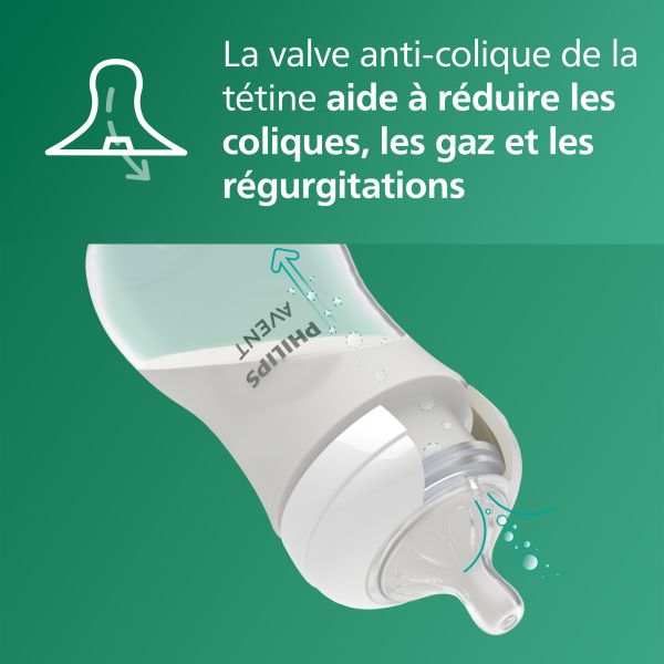 Coffret 5 biberons verre nouveau-ne Natural response SCD879/11