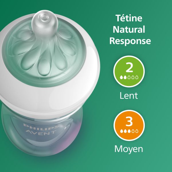 Coffret 5 biberons verre nouveau-ne Natural response SCD879/11
