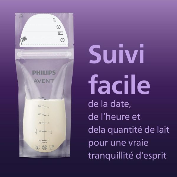 Lot de 50 sachets de conservation lait maternel 180ml