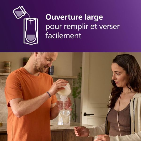 Lot de 50 sachets de conservation lait maternel 180ml