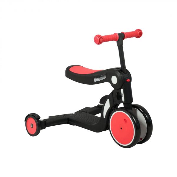 Draisienne évolutive 5 en 1 Scootizz avec barre de poussée adulte rouge