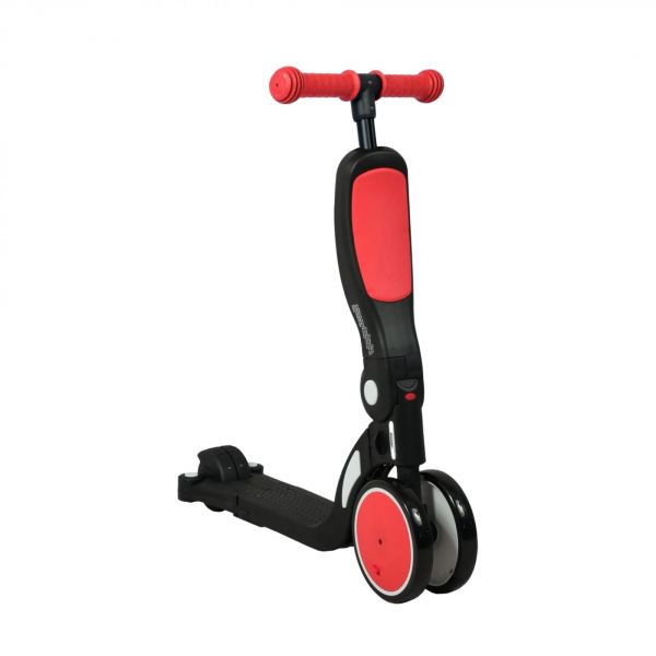 Draisienne évolutive 5 en 1 Scootizz avec barre de poussée adulte rouge