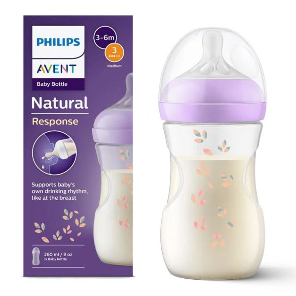 Biberon Natural response 260 ml Feuilles