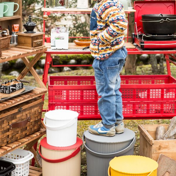 Panier de rangement seau Omni Outil 10 litres Ivoire