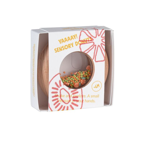 Hochet sensoriel bébé Donut en bois Carottes