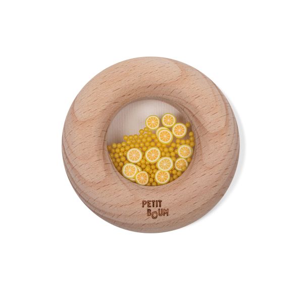 Hochet sensoriel bébé Donut en bois Citrons