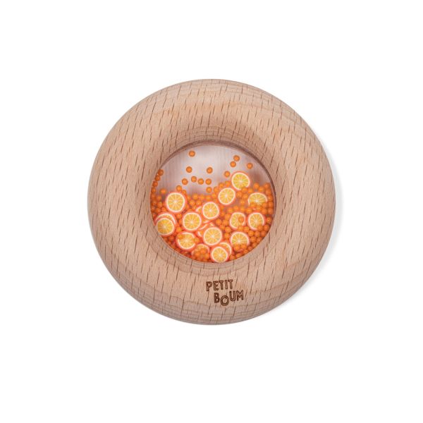 Hochet sensoriel bébé Donut en bois Oranges