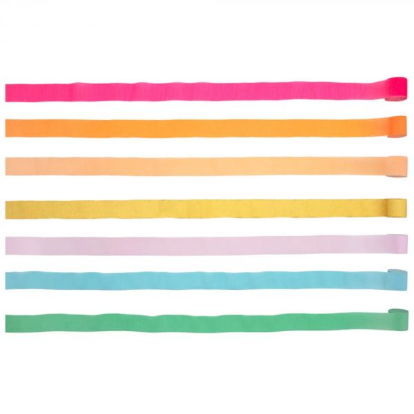 Serpentins en papier crépon Couleurs vives