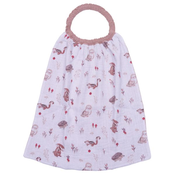 Serviette élastique enfant gaze de coton clairière/ Mocha