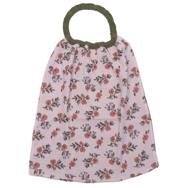 Serviette élastique enfant gaze de coton fleurs/ fougère