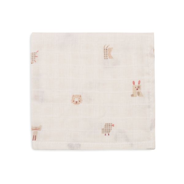 Lot de 3 langes en coton 31 x 31 cm Animal Friends