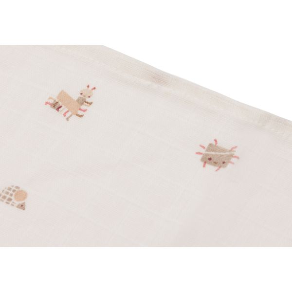 Lot de 3 langes en coton 31 x 31 cm Animal Friends
