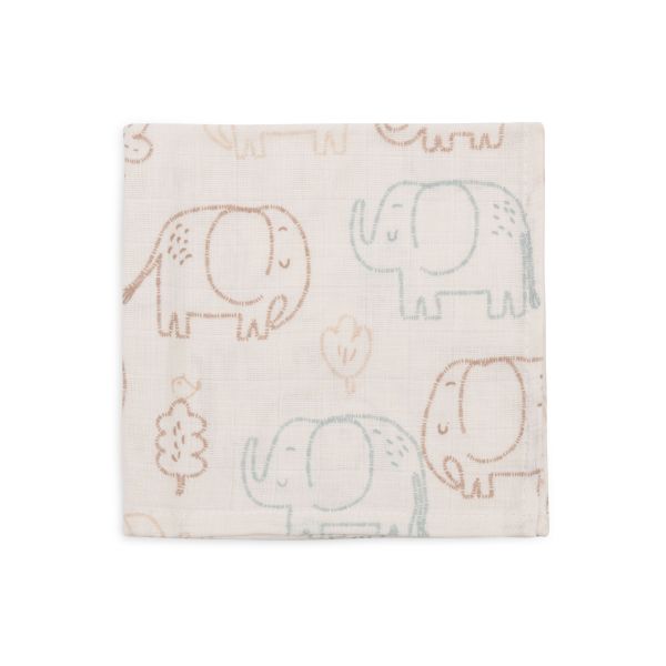 Lot de 3 langes en coton 31 x 31 cm Elephant Tales