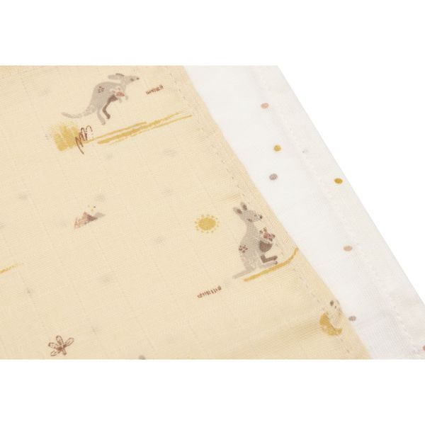 Lot de 3 langes en coton 31 x 31 cm Kangaroots
