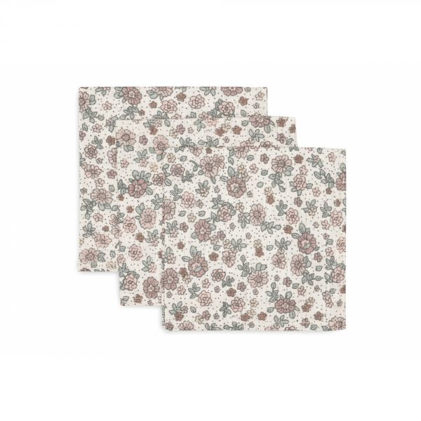Lot de 3 langes en coton 31 x 31 cm Retro Flowers