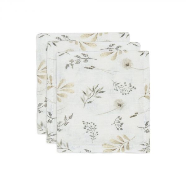 Lot de 3 langes en coton 31 x 31 cm Wild Flowers