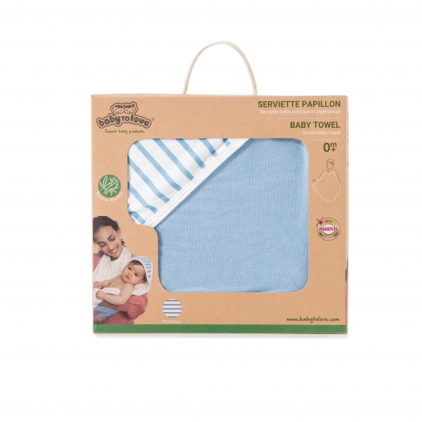 Serviette de bain papillon Blue Stripes