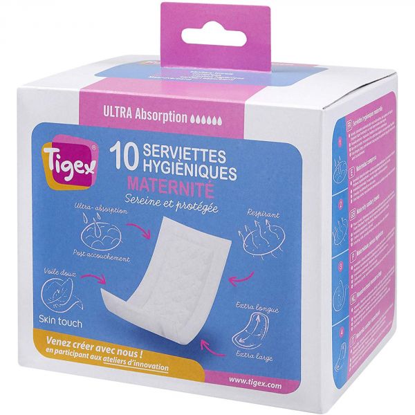 Lot de 10 Serviettes hygiéniques post accouchement