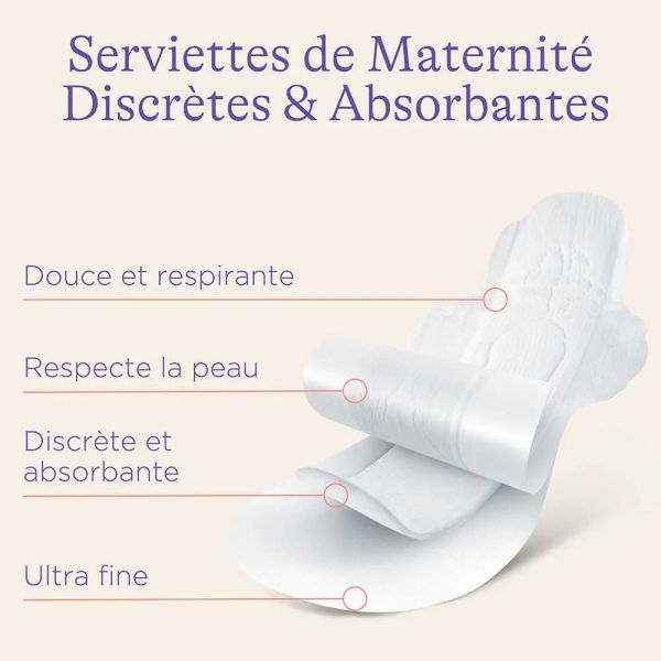 Lot de 10 serviettes maternité 0-2 semaines