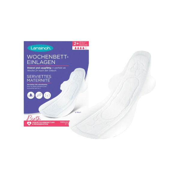 Lot de 12 serviettes maternité 2+ semaines