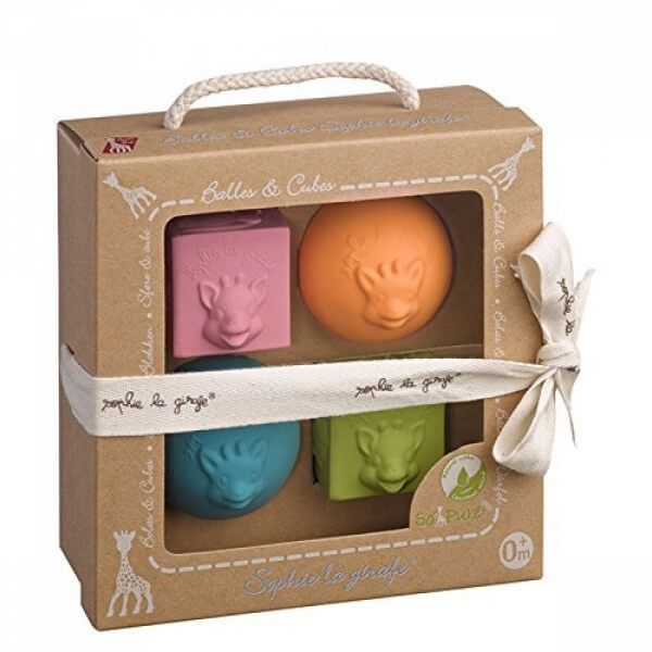 Set 2 balles + 2 cubes So'Pure Sophie la girafe